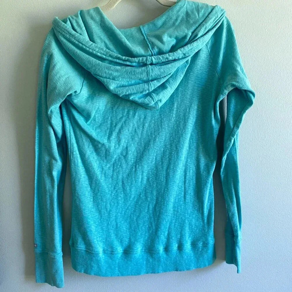 COLUMBIA Heathered  Blue 100% Cotton Longsleeve Rocky Ridge Hooded Shirt Sz M - Picture 10 of 15